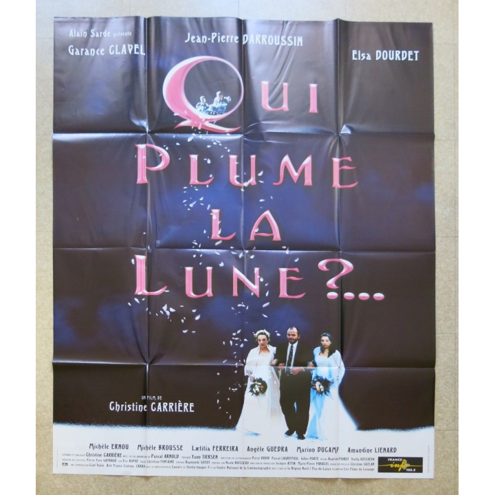 AFFICHE FILM : affiche de cinéma du film " Qui plume la lune " dimension 115 x 158 cm (E030)