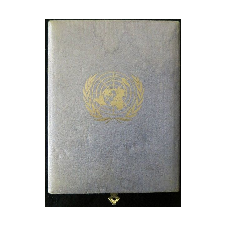 FORPRONU : Plaque souvenir du Détachement de la FORPRONU en Ex-Yougoslavie avec sa boite