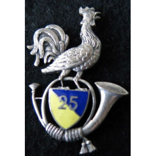 25° BCA : insigne métallique du 25° bataillon de chasseurs alpins en émail  fabrication Arthus Bertrand retirage