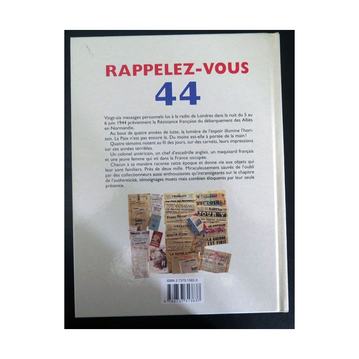 Livre Rappelez-vous 44 insignes et uniformes militaria