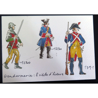 Carte double sur la gendarmerie à travers les uniformes