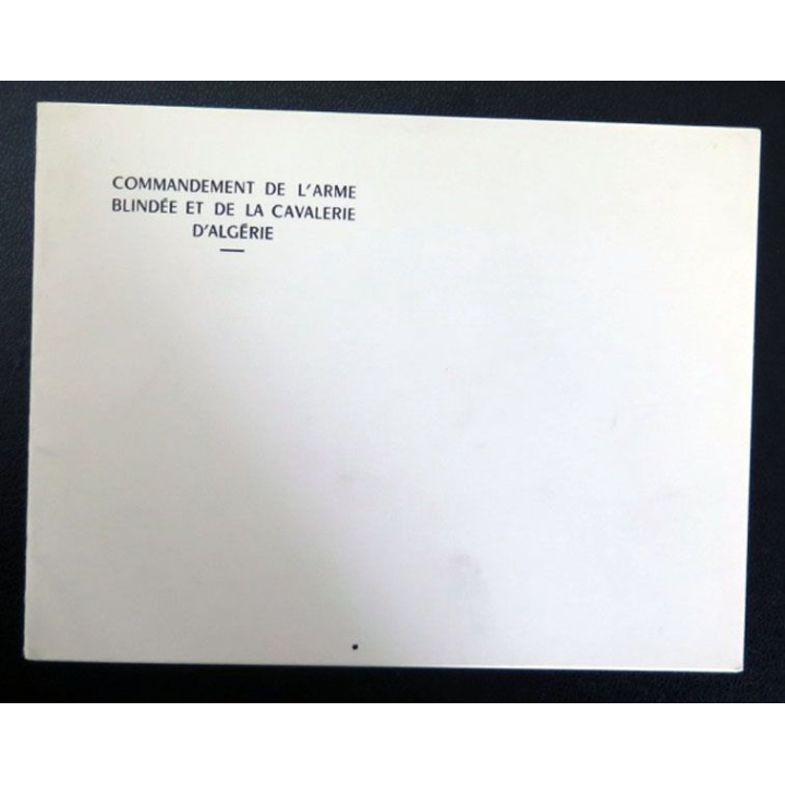 Carte de voeux commandement arme blindée et de la cavalerie d'Algérie
