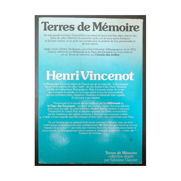 livre Terres de Mémoire de henri Vincenot 