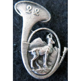22° BCA : insigne métallique du 22° bataillon de chasseurs alpins de fabrication Drago Paris