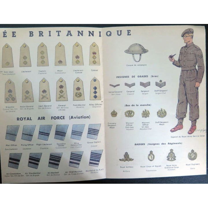  Dépliant sur les armées des Etats Unis britannique 1945 grades 2007