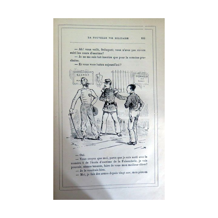 Livre La nouvelle vie militaire de Huart (manque les 70 premières pages très belles illustrations 