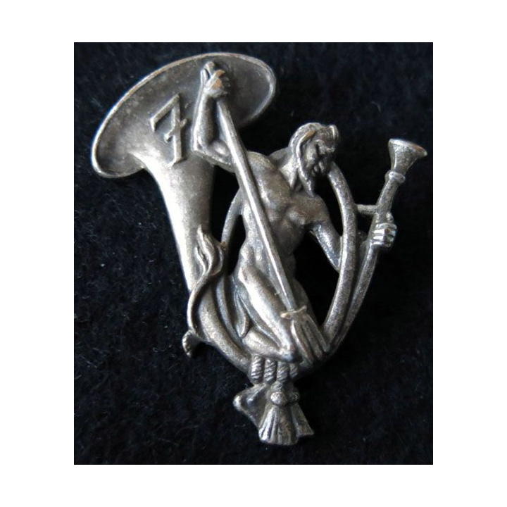 7° BCA : insigne métallique du 7° bataillon de chasseurs alpins de fabrication Arthus Bertrand Grand modèle
