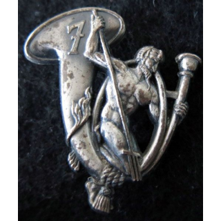 7° BCA : insigne métallique du 7° bataillon de chasseurs alpins de fabrication Drago Noisiel