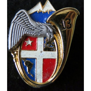 13° BCA : insigne de la 2° compagnie du 13° bataillon de chasseurs alpins peint de fabrication Boussemart 2005