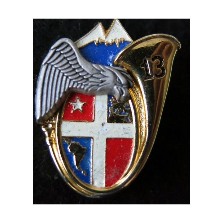 13° BCA : insigne de la 2° compagnie du 13° bataillon de chasseurs alpins peint de fabrication Boussemart 2005