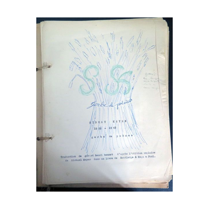 Livre dactylographié de gerbe de Poêmes de Sidney keyes 1922-1943