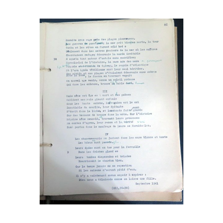 Livre dactylographié de gerbe de Poêmes de Sidney keyes 1922-1943