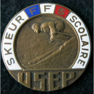 USEP : médaille de skieur scolaire de  l'Union Sportive de l'Enseignement du Premier degré sans attache