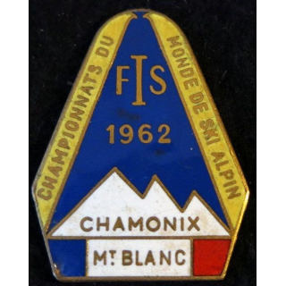 FIS 1962 : insigne métallique championnats du monde de ski alpin  fabrication Augis Lyon