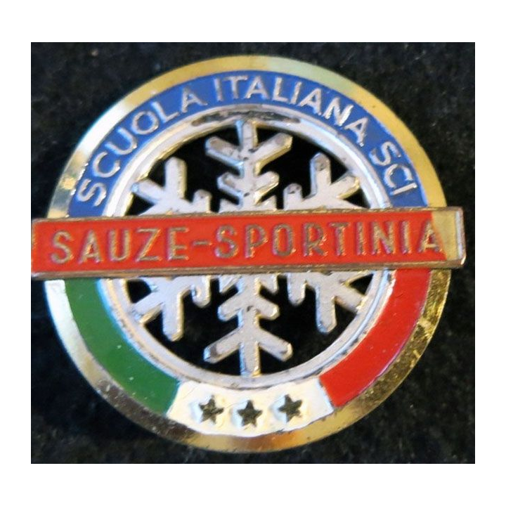 ITALIE : insigne de  l'école du ski italienne de Sauze Sportinia de fabrication Bertoni Milan