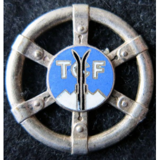 TCF : insigne métallique du Touring club de France des Alpes en émail fabrication Drago Béranger