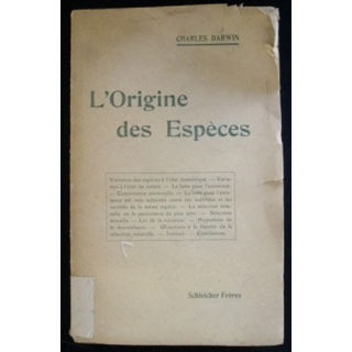 L'origine des espèces de Charles Darwin chez Schleicher Frères