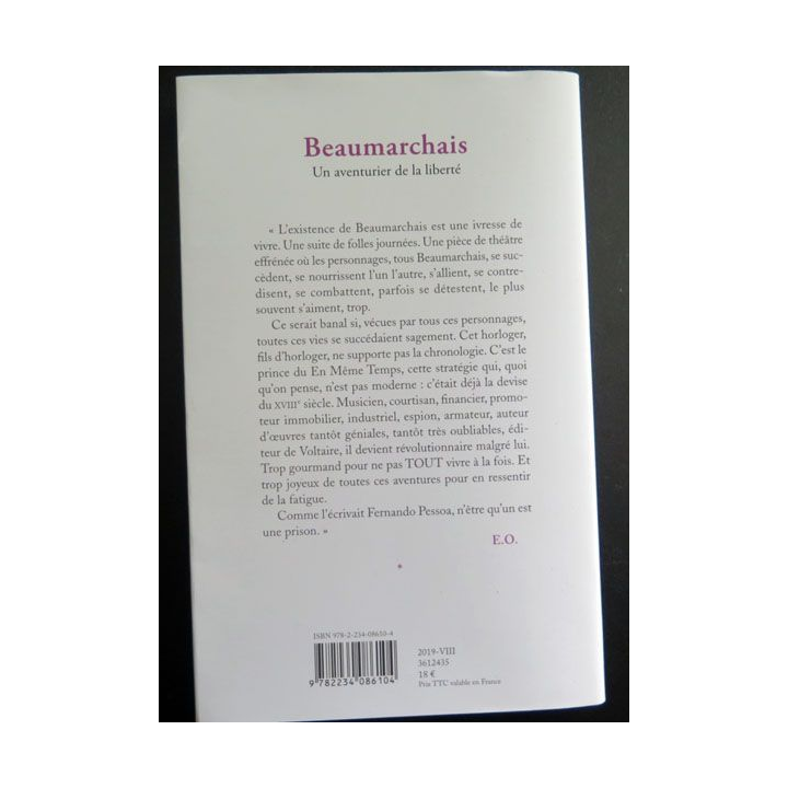 Livre Beaumarchais de Erik Orsenna de l'académie Française