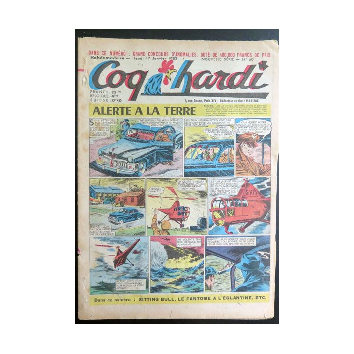 Bande dessinée Coq Hardi n° 60 du jeudi 17 janvier 1952