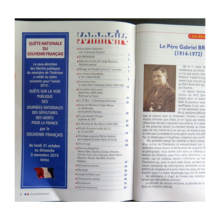Le Souvenir Français N° 516 : bulletin octobre 2019