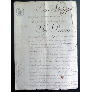 Vieil acte de vente notarié période Louis Philippe 27 septembre 1833
