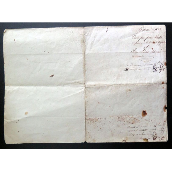 Vieil acte de vente notarié période Louis Philippe 27 septembre 1833
