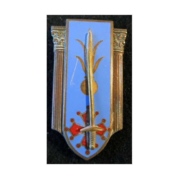 EMI : insigne de l'école militaire d’infanterie de Montpellier  Drago Paris G. 1937 émail