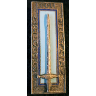 EMIA : insigne de l'école militaire interarmes, en émail, de fabrication Drago G. 1851 épingle boléro oblong