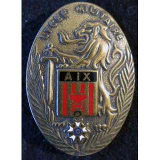 LM AIX : Insigne métallique du lycée militaire d'Aix en Provence de fabrication Drago Paris G. 3072