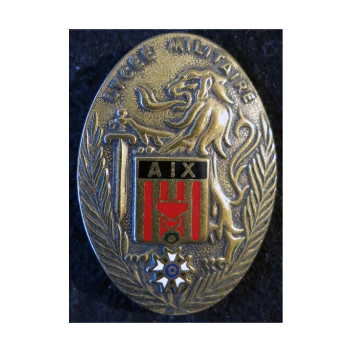 LM AIX : Insigne métallique du lycée militaire d'Aix en Provence de fabrication Drago Paris G. 3072