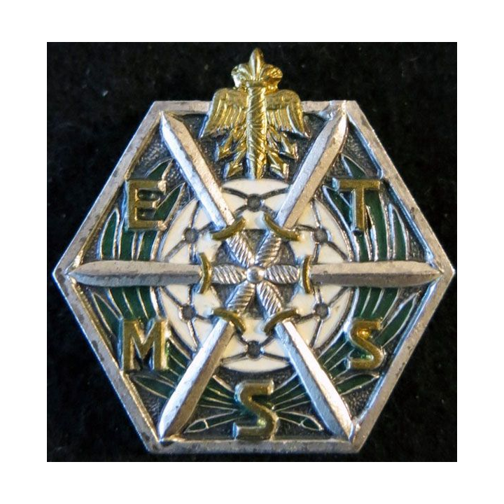 EMSST : Insigne de l' Enseignement Militaire Supérieur Scientifique Technique de fabrication Drago Noisiel G. 1020