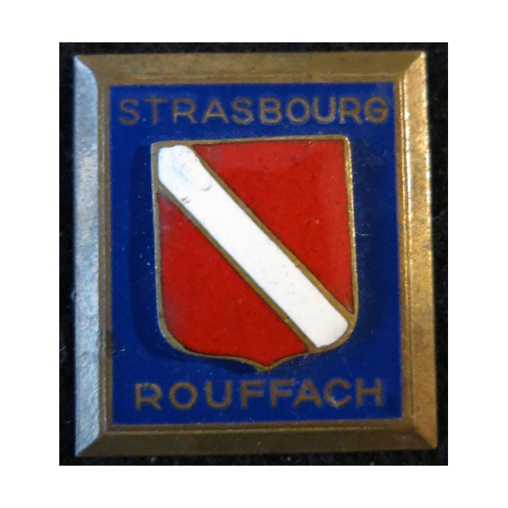 ÉCOLE STRASBOURG ROUFFACH : insigne métallique de l'école militaire de Strasbourg Rouffach de fabrication Drago G. 436 émail