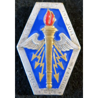 EEM : insigne métallique de l'école d'état major de fabrication Drago Béranger H. 509 en émail
