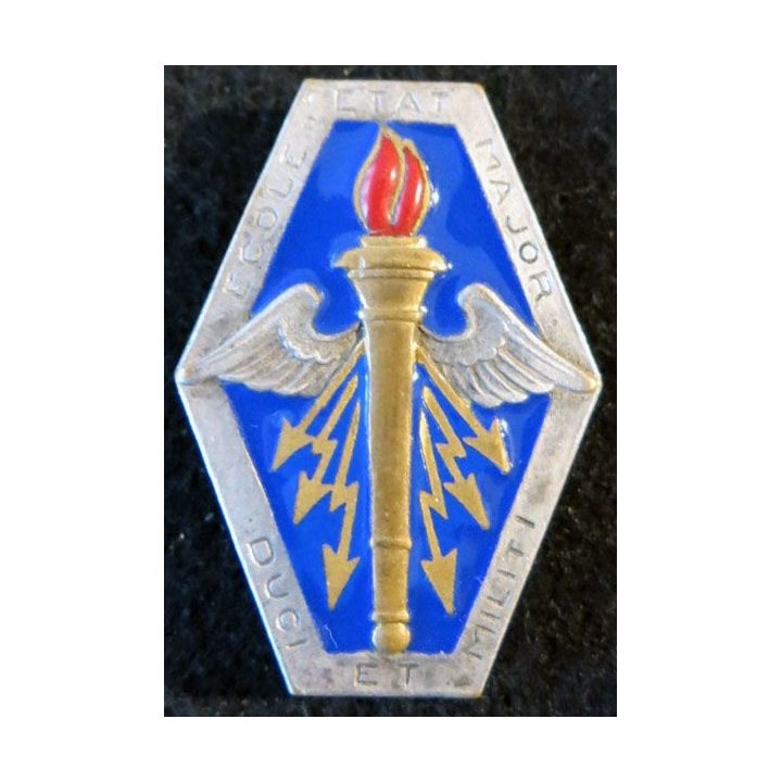 EEM : insigne métallique de l'école d'état major de fabrication Drago Béranger H. 509 en émail