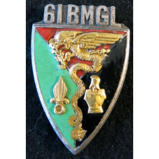61° BMGL : insigne métallique du 61° bataillon mixte génie légion de fabrication Drago G. 2277 en émail