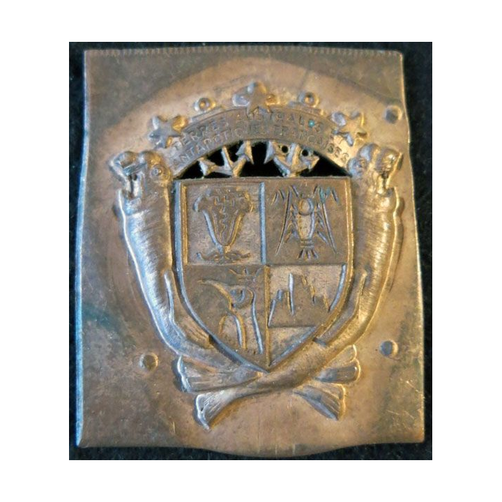 TAAF : Matrice en cuivre d'insigne des terres australes et antarctiques françaises de fabrication Arthus Bertrand
