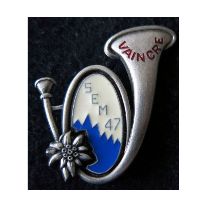 EMHM : Insigne métallique de la section éclaireurs de montagne 47 de l'EMHM  de fabrication Delsart