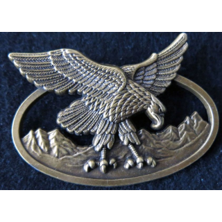 BAM BSM : insigne métallique du brevet d'aptitude des troupes de montagne de fabrication Boussemart GS. 136 bronze