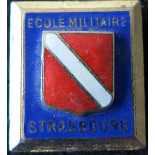ÉCOLE STRASBOURG ROUFFACH : insigne métallique de l'école militaire de Strasbourg Rouffach de fabrication Drago G. 407 émail