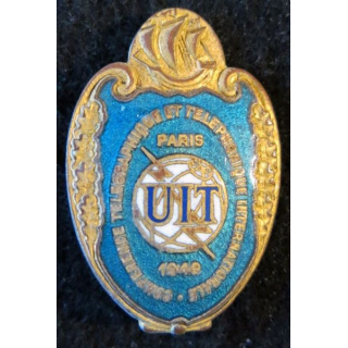INSIGNE DIVERS : insigne conférence télégraphique et téléphonique internationale 1948 de fabrication Bouillot en émail