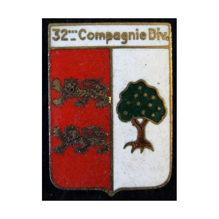 32° CD : 32° compagnie divisionnaire Drago Paris G. 2141 en émail