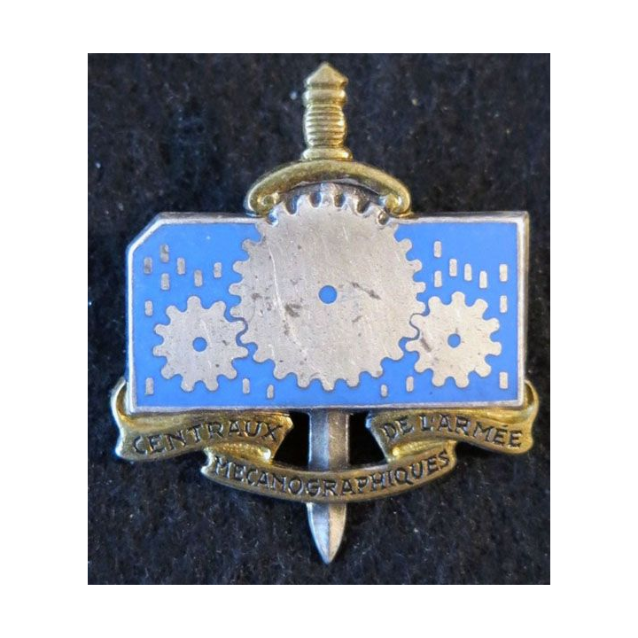 CMA : insigne métallique des centraux mécanographiques de l'Armée de fabrication Drago Paris H. 591