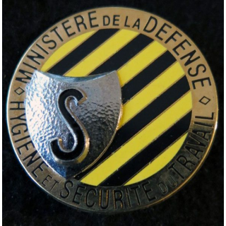 HST : insigne métallique hygiène et sécurité du travail du Ministère des Armées de fabrication Drago G. 1872