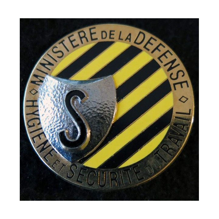HST : insigne métallique hygiène et sécurité du travail du Ministère des Armées de fabrication Drago G. 1872