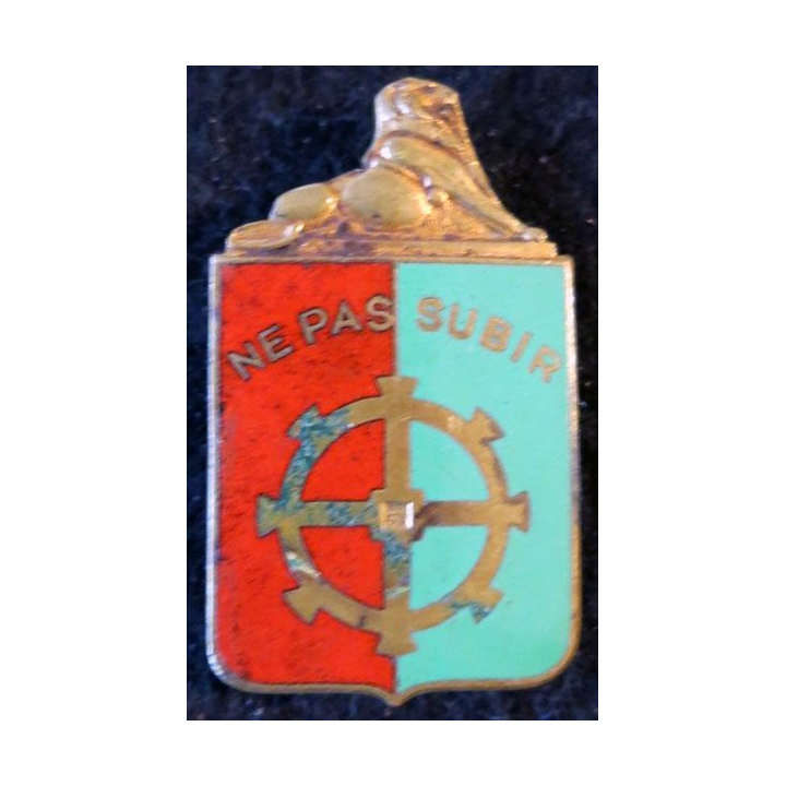 14° DI : insigne métallique de la 14° division d'infanterie de fabrication Chobillon (poinçon) en émail