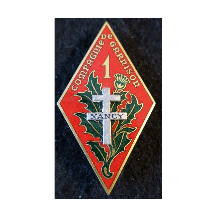 1° CG : Insigne métallique de la 1° compagnie de garnison Nancy Drago Paris en émail
