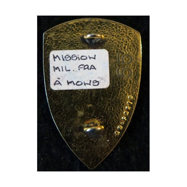 MMF MONS : insigne métallique de la mission militaire française de Mons de fabrication A.B Paris N° 55