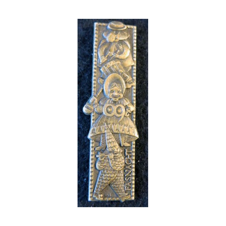 FASTNACHT BASEL : insigne  métallique du carnaval de Bâle 1969 de fabrication F. Müller