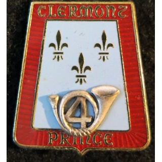 4° RCH : insigne métallique du 4° régiment de chasseurs de fabrication Delsart G. 2114