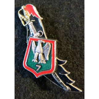 7° RCH : insigne métallique du 7° régiment de chasseurs de fabrication Delsart G. 2037
